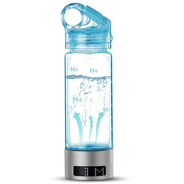 400ml Hydrogen Water Bottle Generator Type-C Rechargeable SPE Technology LED Display Portable Hydrogen Water Ionizer Machine for Home Travel Office Exercise and Daily Drinking