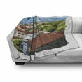 thumbnail image 3 of Istanbul Soft Flannel Fleece Throw Blanket, Aerial View of Sea Marmara Harbor from the Neighborhood Coast Retro Sketch Art, Cozy Plush for Indoor and Outdoor Use, 60" x 80", Multicolor, by Ambesonne, 3 of 6
