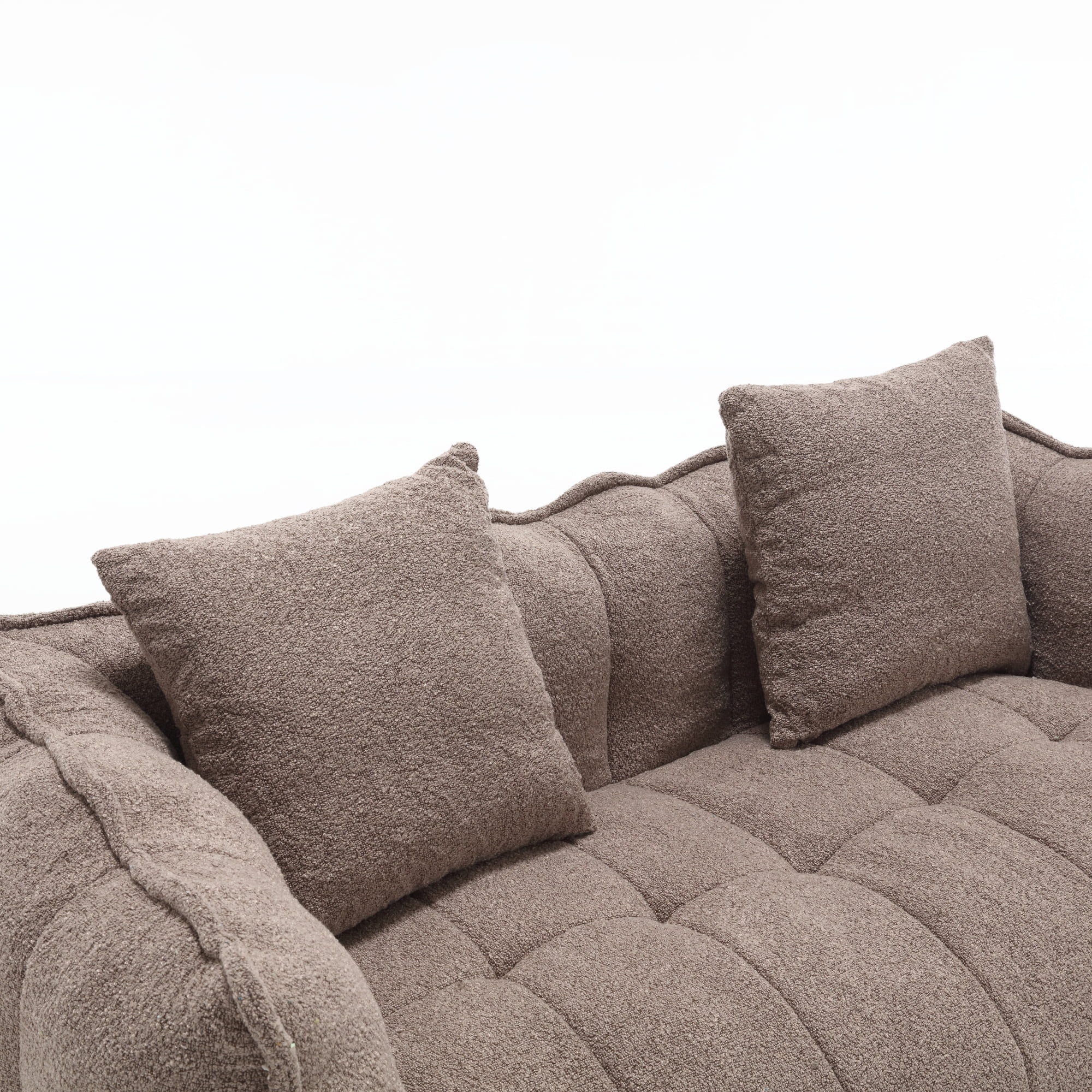PORKISS Oversized Bean Bag Chair with 2 Pillows, Giant Large Loveseat Bean Bag Chair Couch for Adults Teens, Chenille Fabric Sofa, Brown