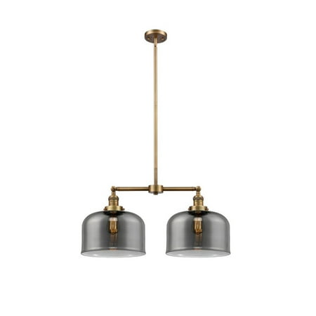 

Brushed Brass Tone Chandeliers 21 Wide Steel/Cast Brass/Glass Medium Base LED 2 Light Fixture