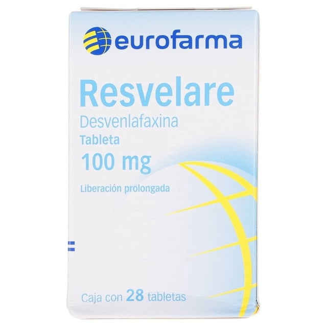 Resvelare LP Desvenlafaxina caja con 28 tabletas de 100mg cada una