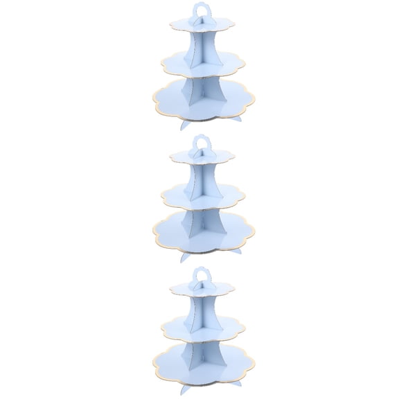 3-Pack Three Tier Cake Stand Cupcake Display Shelves Disposable Dessert Platters for Parties and Events