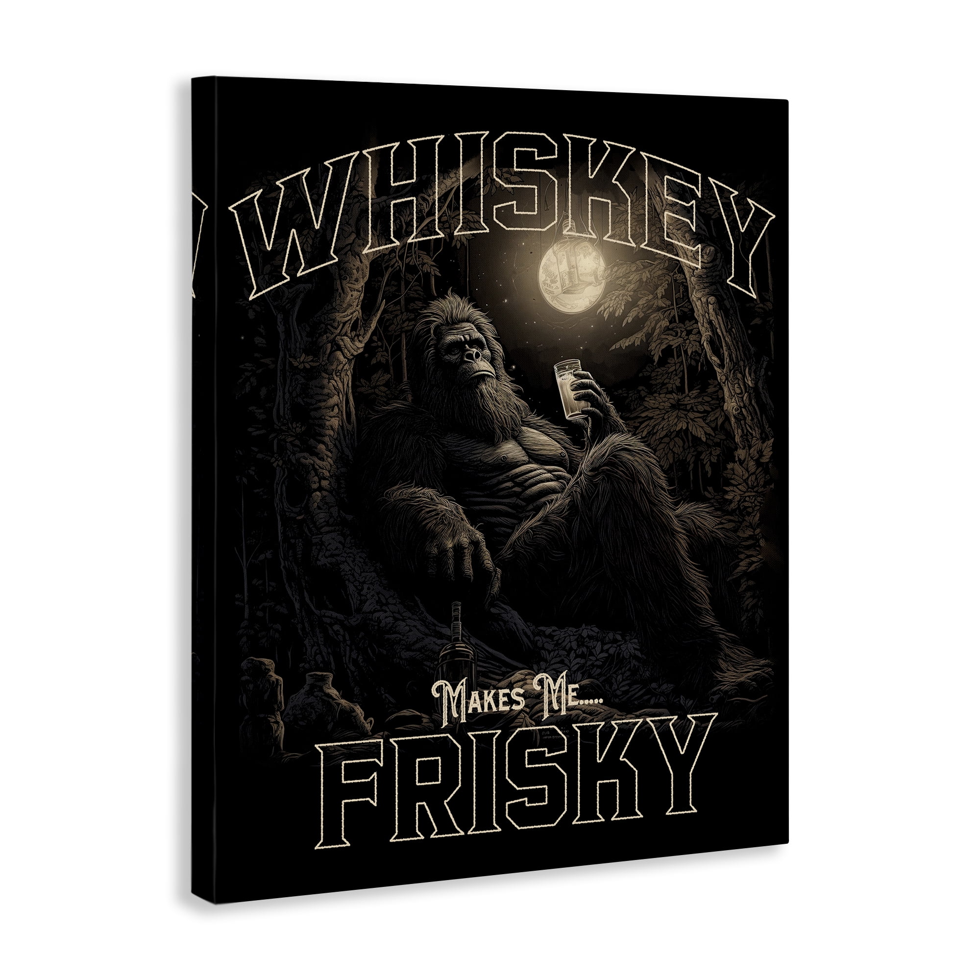 Stupell Industries Whiskey Makes Me Frisky Fairy Tales & Fantasy Painting Gallery Wrapped Canvas Art Print Wall Art, 30 x 40