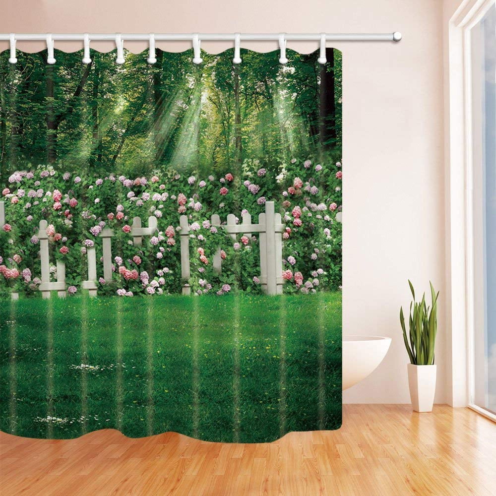 BPBOP Sunshine in Forest Decor Garden Yard with Flower on Wooden Fence