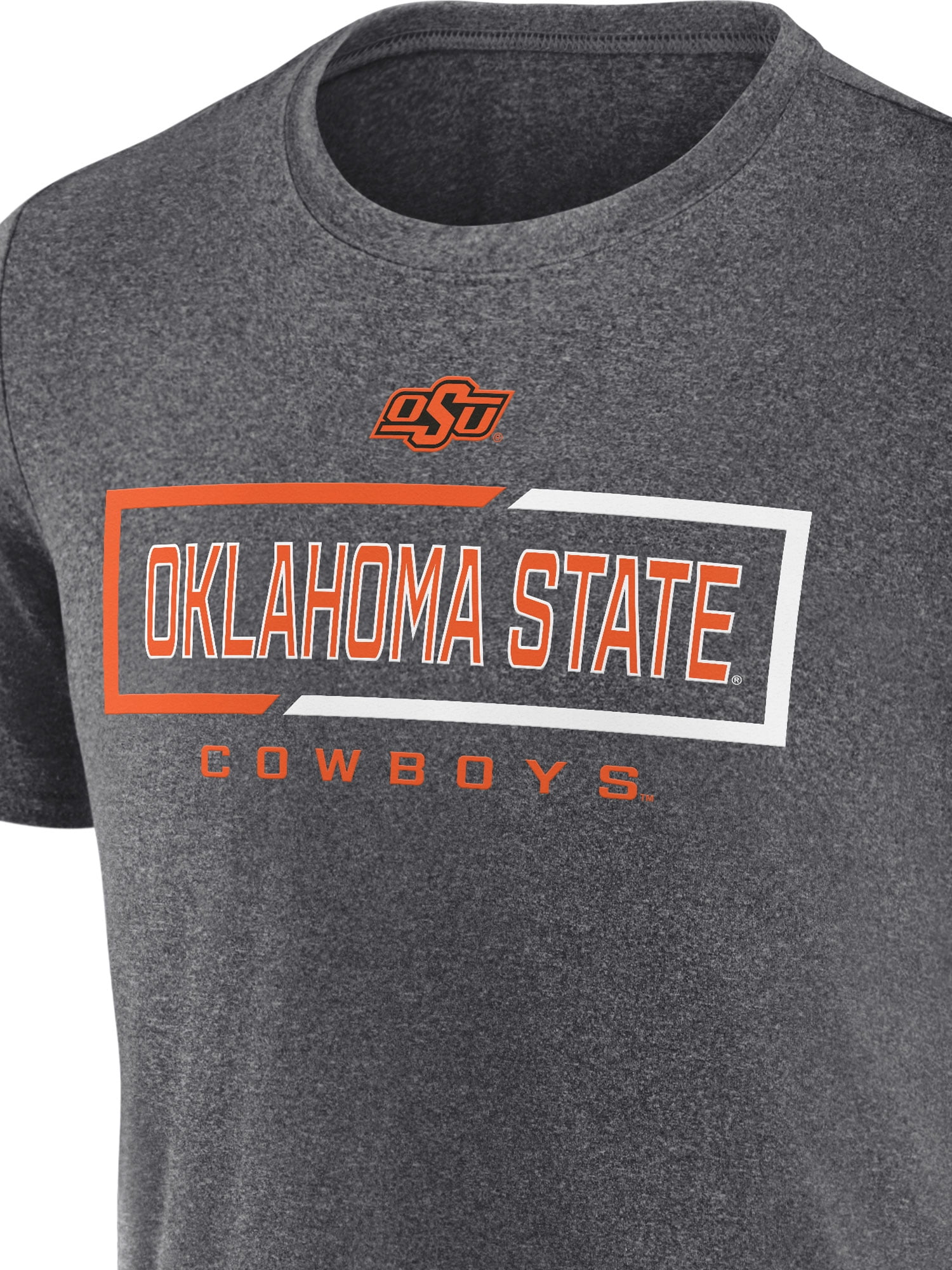 NCAA Oklahoma State Cowboys Men's Synthetic Charcoal Heather Short Sleeve T-Shirt