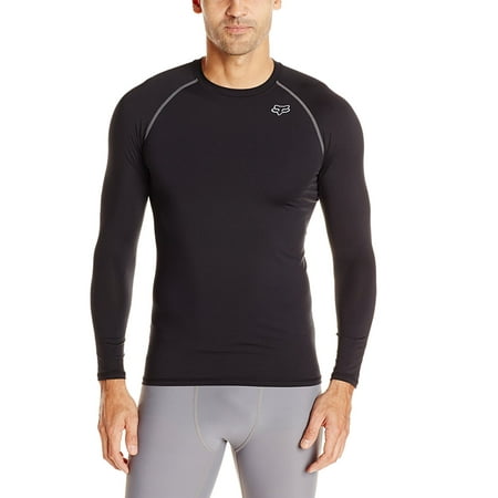 Fox Head Men's Frequency Long Sleeve Base Layer Top, Black, Small, 75% Polyester/25% Spandex By from (Best Motorcycle Base Layer)