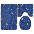 thumbnail image 1 of ABPHQTO Luna estrella azul Juego de alfombras de baño de 3 piezas Alfombra de baño Alfombra de contorno y tapa de inodoro ABPHQTO  Cont-CHAPPLE-23767, 1 of 2