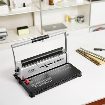 Manual Spiral Coil Binding Machine 34-Holes, Book Binder for 120 Sheets, 3/16"-9/16" Adjustable Plastic Coils, Compatible with Letter A4 A5 Paper