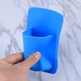 thumbnail image 5 of Soporte de silicona para cepillos de dientes, organizador de baño, montaje en pared, artículos de aseo pequeños, organizador de ducha, soporte para maquinilla de afeitar (azul), 5 of 5