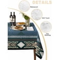thumbnail image 3 of Blue Southwest Tablecloth Rectangle Table Cloth 60x102, Waterproof Tablecloth Outdoor Table Cloth, Farmhouse Boho Aztec Abstract Geometric Washable Table Cover for Kitchen Dinning Party, 3 of 8