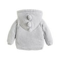 thumbnail image 3 of URMAGIC Infant Baby Boys Girls Fleece Lined Hooded Jacket Solid Color Hoody Warm Zipper Up Coat Fall Outwear Overcoat, 3 of 9