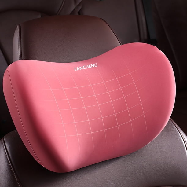 Almohada cervical de espuma viscoelástica para reposacabezas de coche | Almohada de viaje ergonómica y supersuave con funda extraíble y transpirable | Sujeta el cuello y la espalda de conductores y