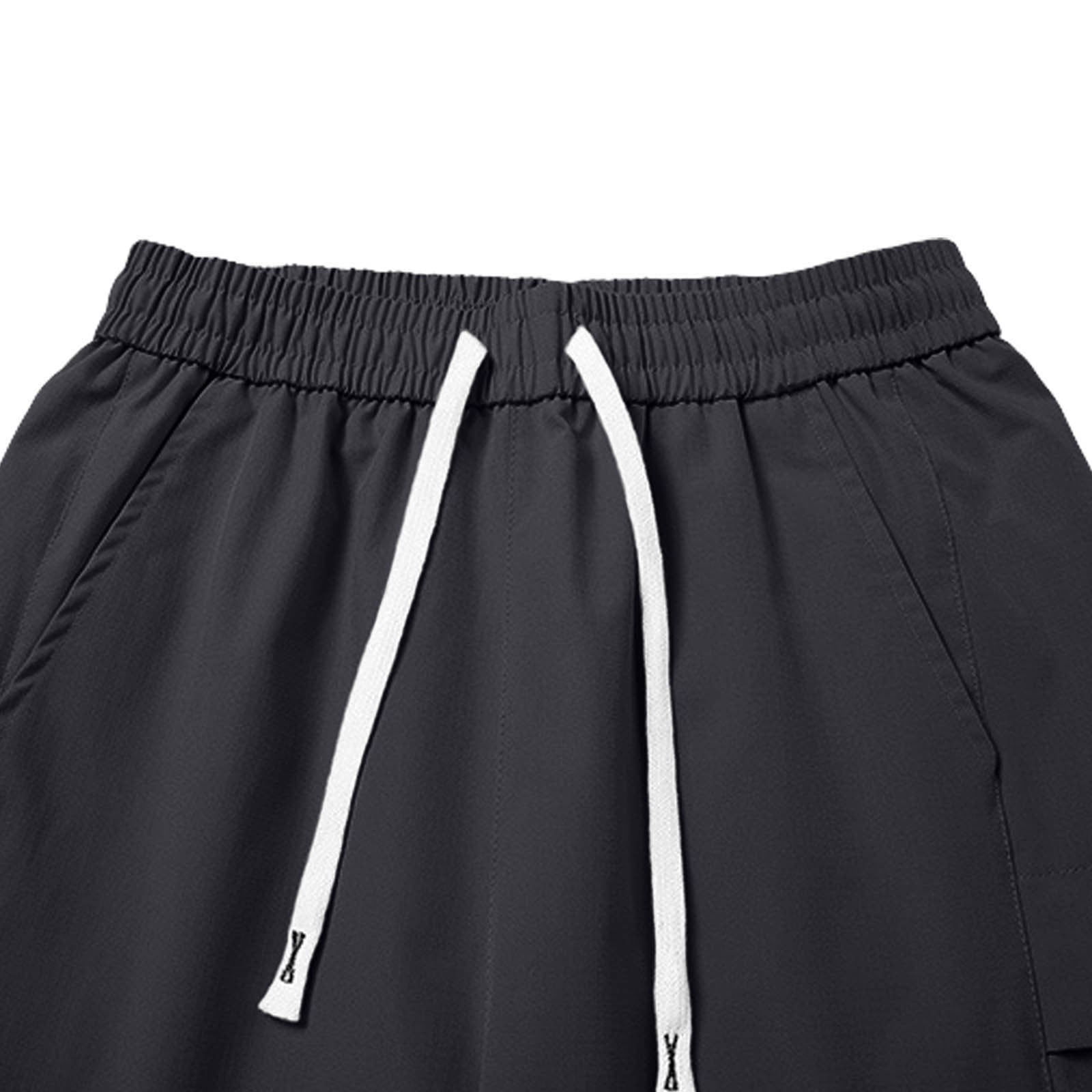 Big & Tall Men's Cargo Shorts 10" Inseam Quick Dry Performance Outdoor Hiking Short Pants Water Repellent Elastic Waist Drawstring Multi-Pocket Utility Shorts
