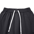 thumbnail image 5 of Men's Woven Cargo Shorts, Elastic Drawstring Waist Shorts with Side Cargo Large Pockets and Casual Fit Outdoor Hiking Everyday Wear Black S, 5 of 9