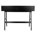 thumbnail image 6 of SAFAVIEH Wrigley Solid Writing Desk w/ 2 Shelves, Matte Black, 6 of 11