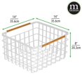 thumbnail image 4 of mDesign Metal Steel Wire Square Closet Storage Basket - 2 Pack - White/Natural, 4 of 8