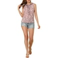 thumbnail image 2 of INSPIRE CHIC Women's Ruffle Chiffon Sleeveless Floral Top, 2 of 5