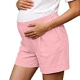 thumbnail image 6 of Bixock Maternity Shorts High Waisted Over The Belly Workout Cargo Pants with Pockets Cotton Linen Blend Wide Leg Pregnancy Pants with Pockets Maternity Clothes, 6 of 6