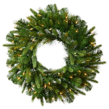 36" Pre-Lit Mixed Cashmere Pine Artificial Christmas Wreath - Warm Clear LED Lights