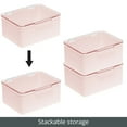 thumbnail image 5 of mDesign Plastic Cosmetic Storage Organizer Box, Lid, 2 Pack, Light Pink/Clear, 5 of 9