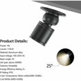 thumbnail image 5 of Mini foco LED para empotrar en el techo, 1 W, con controlador de CA de 100-265 V para el hogar, el armario de vinos, el joyero, la sala de estar o el armario, 10 unidades, 2800 K, 5 of 5