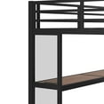 thumbnail image 5 of Full Loft Bed Frame with Charging Station and Desk, Metal Loft Beds with Storage Stairs and LED Lights for Bedroom, Apartment, Dorm, Multifunctional Iron Nets, Mattress Not Included, Black, 5 of 8