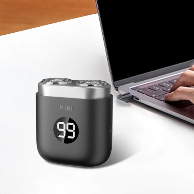 Pocket Shaver Travel Shaver de hombres inalámbricos Dry y Húmedo Húmedo Recortadora de barba facial para recortar la oficina de viajes de la oficina gris