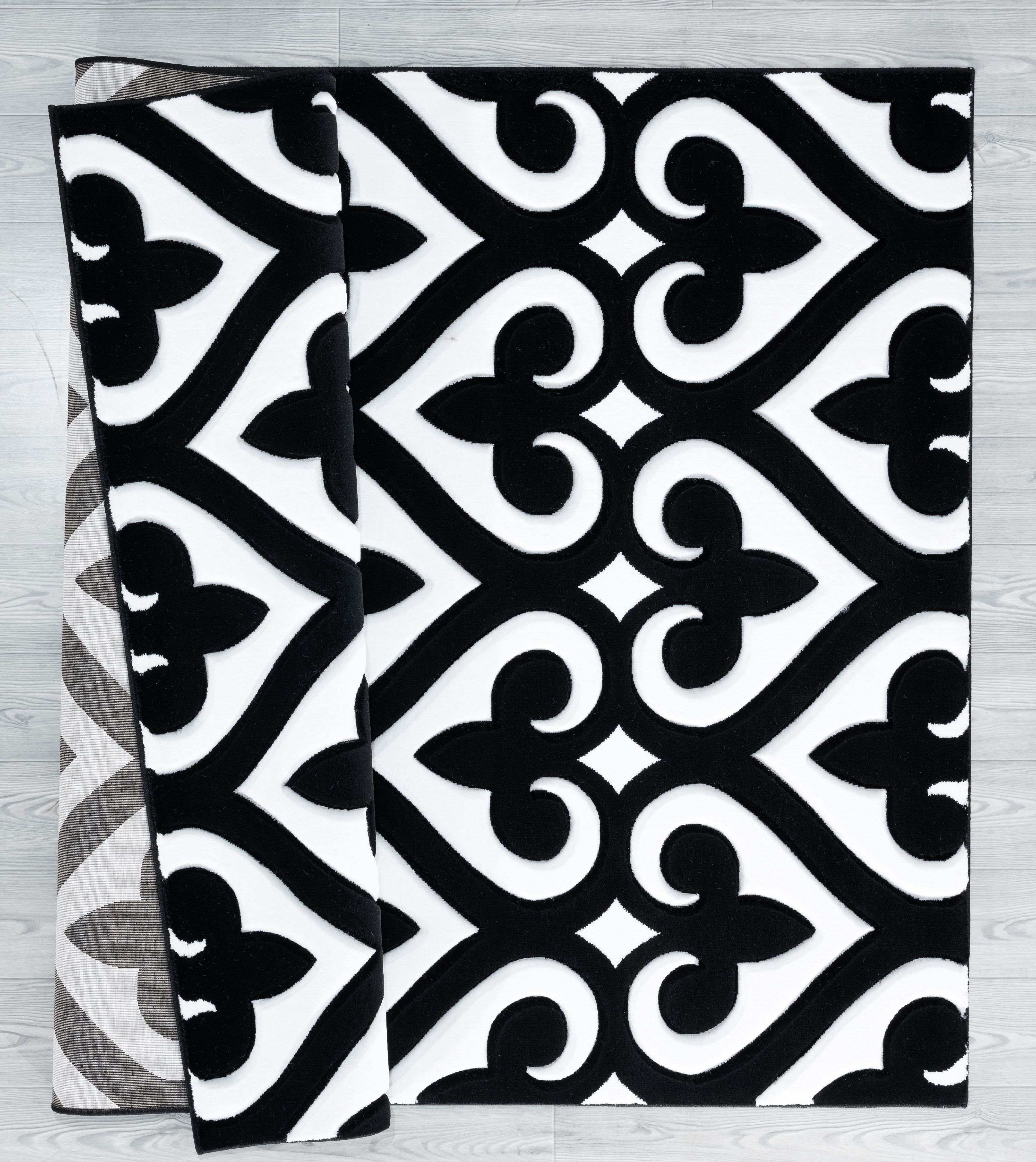 United Weavers Drachma Benachi Modern Geometric Accent Rug, Black, 2'7" x 4'2"