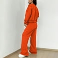 thumbnail image 3 of Women Sweatsuits 2 Piece Set Zip Up Sweatshirt and Wide Leg Sweatpants Set Saffron XL, 3 of 4