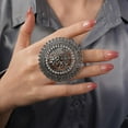 thumbnail image 3 of Boho Exaggerated Round Ring Vintage Wrap Extra Large Ring for Women, 3 of 13