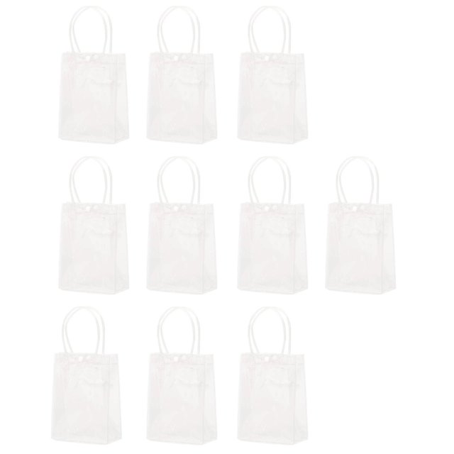 Clear Wedding Favor Bags 10Pack PVC Waterprevent Design Optional Size Convenient Handbag for Special Occasion Gifting Use Length 13 height 15