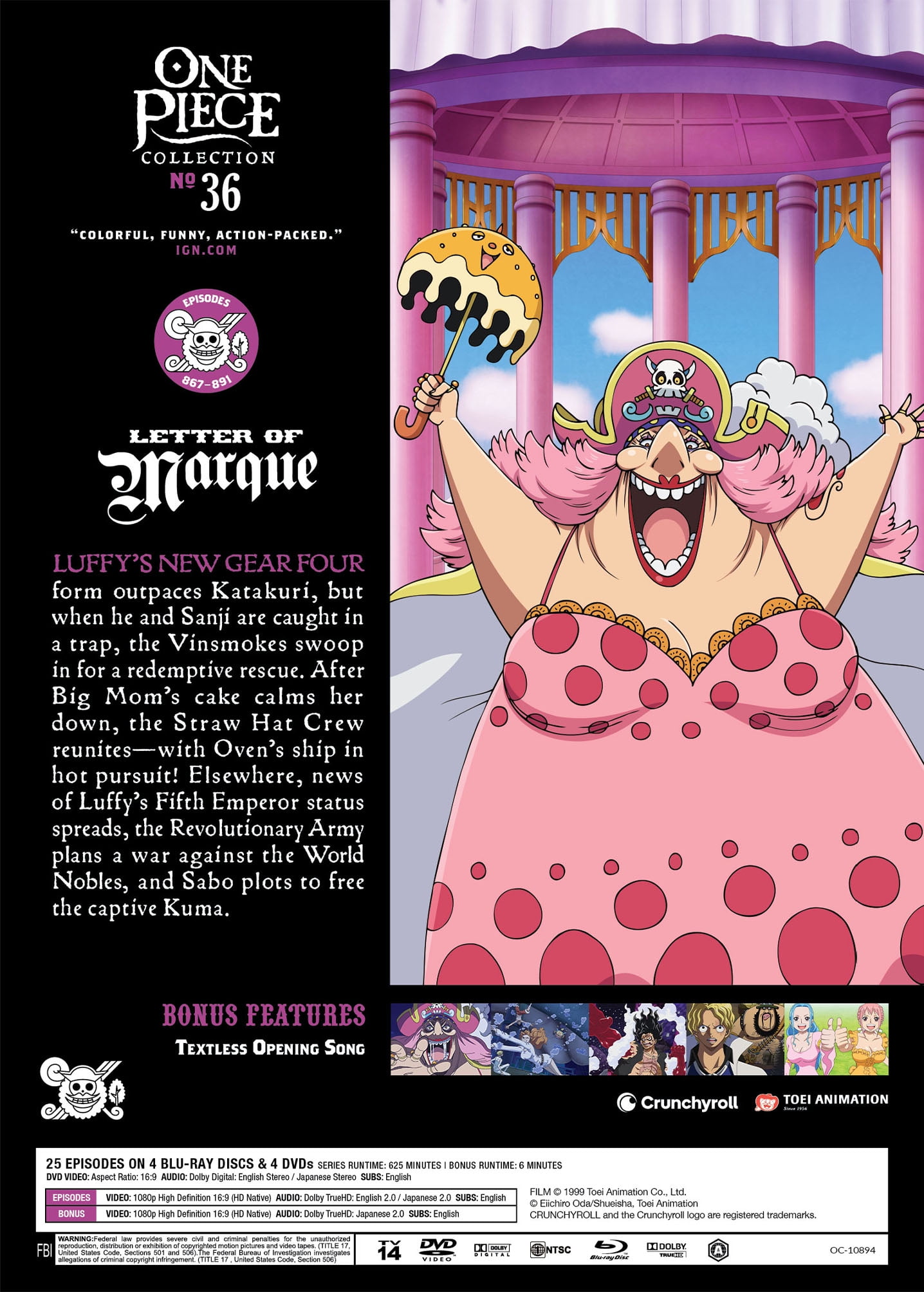 One Piece: Collection 36 (Blu-ray + DVD) New - Walmart.com