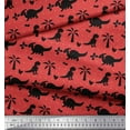 thumbnail image 3 of Soimoi Moss Georgette Fabric Dot,Tree & Dinosaur Jungle Printed Craft Fabric by the Yard 42 Inch Wide, 3 of 3