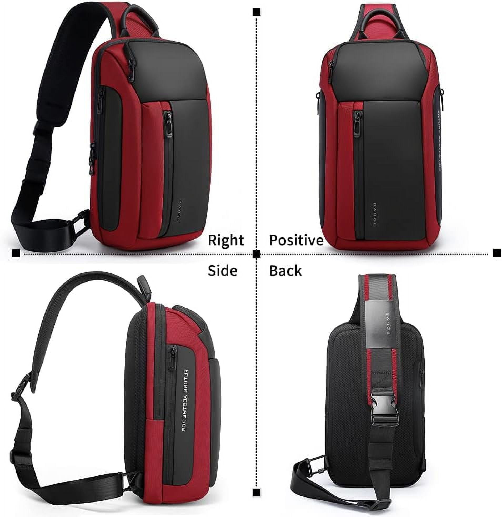 BANGE Waterproof Men's Sling Bag, Large Capacity Crossbody Backpack Durable