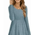 thumbnail image 4 of Women's Sweater Dress Fall Knit Crew neck Pullover Dresses Casual Long Sleeve High-elasticity base skirts for autumn and winter, 4 of 6
