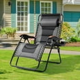 thumbnail image 1 of CHYVARY Oversized Zero Gravity Patio Reclining Padded Lounge Chair with an Adjustable Headrest and a Side Tray, Grey, 1 of 9