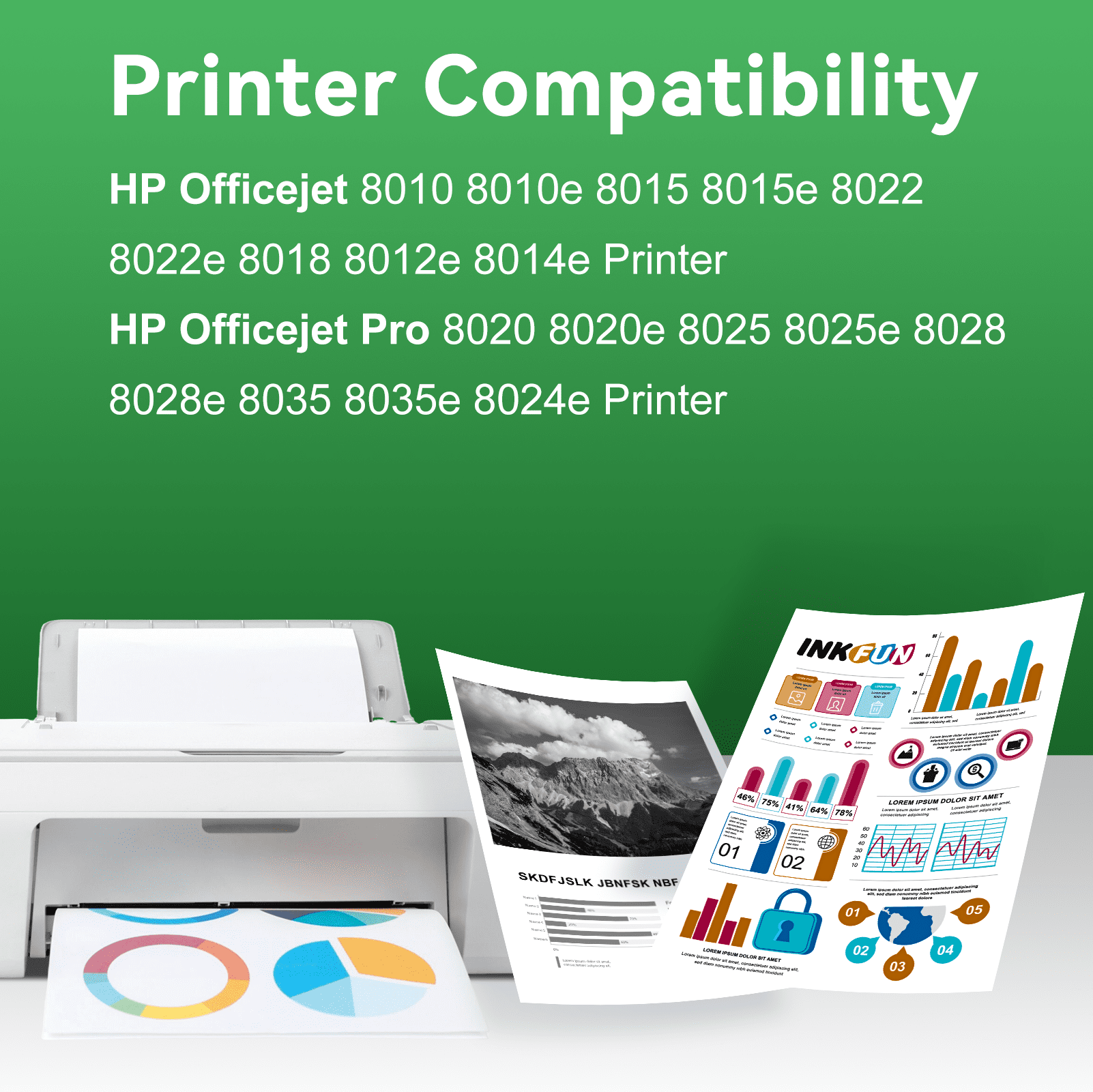 910XL Combo Pack Ink Cartridges Compatible for HP 910 Ink Cartridges for HP 910 Ink for 8025e 8025 8020e 8020 8035e 8028e Printer