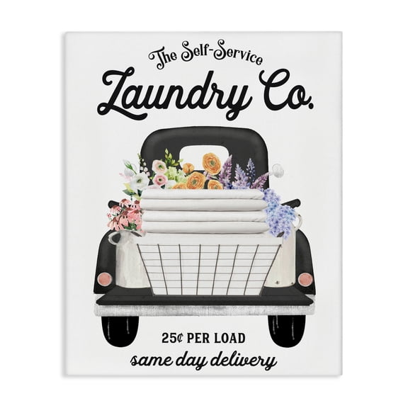 Laundry Service Truck Canvas Wall Art, design by Lettered and Lined