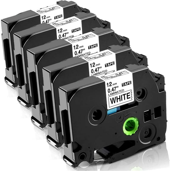 MarkField 5PK Compatible for Brother P-touch TZe-231 TZe231 TZ-231 TZ231 0.47'' 12mm Black on White Label Maker Tape
