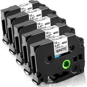 MarkField 5PK Compatible for Brother P-touch TZe-231 TZe231 TZ-231 TZ231 0.47'' 12mm Black on White Label Maker Tape