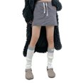 thumbnail image 1 of Kmbangi Women's Rib Knit Leg Warmers Cute Knee High Socks Boot Cuffs Two Tone Stockings with Button Decor, 1 of 1