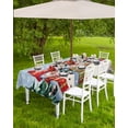 thumbnail image 4 of Fsddascl Christmas Outdoor Tablecloth - 60x102 Inch Rectangle Dining Table Cover, Xmas Berry Winer Snowflake Snowman Blue Waterproof Outdoor Table Cloth with Umbrella Hole & Zipper for Picnic/Patio, 4 of 7