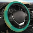 thumbnail image 5 of Rateoe Orange To Teal Gradient1 Pattern Elastic Stretch Steering Wheel Cover, Universal 15 inch, Microfiber Breathable , Anti-Slip, Odorless, Easy Carry, 5 of 6