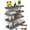 D. Grey - Industrial Edge Style, variant on Yunmu Furniture Black Floating Shelves 15.7in, Set of 3, Wall Mount Rustic Wood Shelf | Easy Install, Space Saving, Hidden Bracket, Wall Shelving for Lego Plant Dorm Laundry Display