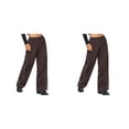 thumbnail image 3 of Sonducket Pantalón de poliéster de repuesto banda elástica Casual fácil de combinar de moda viajes deportes fotografía pantalón largo Marrón S 2piezas, 3 of 6