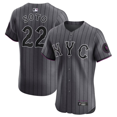 thumbnail image 1 of Camiseta de béisbol City Connect Elite Edition de Juan Soto Gray de los New York Mets, con número de estrella bordado-XXL, 1 of 2