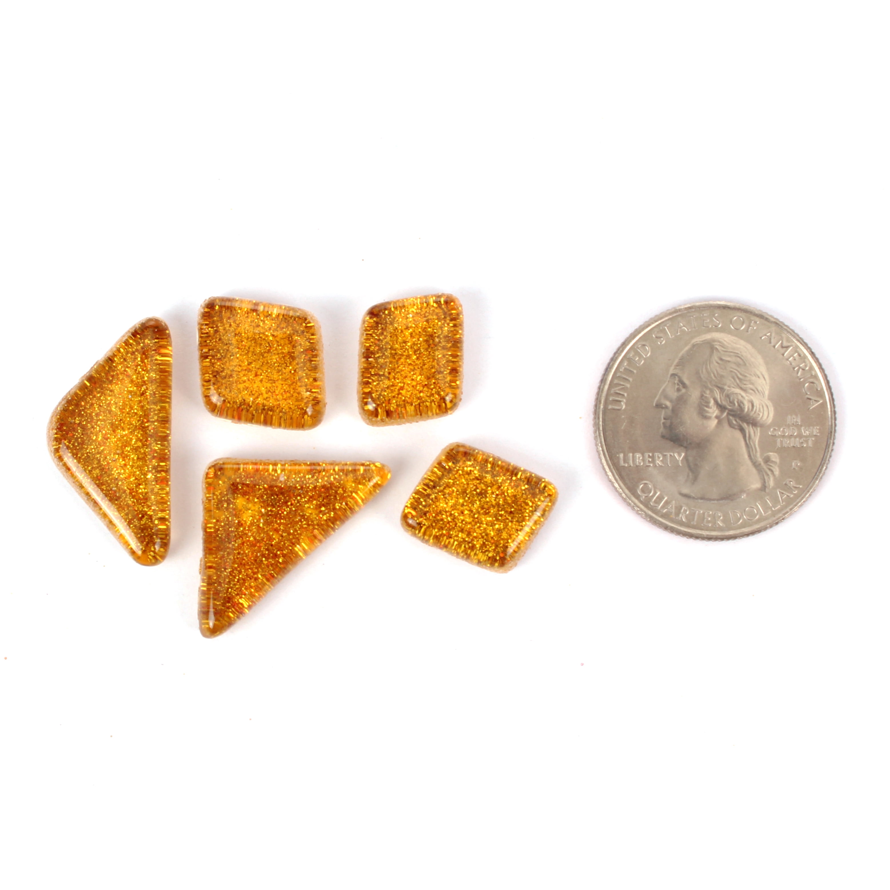 Milltown Merchants Gold Glitter 3/4 Inch Mosaic Tile Blend Assortment (1 lb)