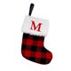 thumbnail image 1 of Medias navideñas con monograma y letras, 18 cm, colgantes para niños y adultos, de felpa súper suave, ideales para decorar chimeneas, color rojo., 1 of 7