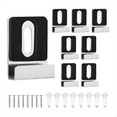 thumbnail image 1 of 8pcs Metal Mirror Holder Kit, Mirror Clips with Screws Rubber Pads Mirror Hooks Heavy Duty Mirror Hanger Hardware Silver, 1 of 3