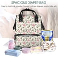 thumbnail image 5 of Xecao Rose Flowers print Large Capacity Nappy Bag is a multi-functional waterproof travel backpack, perfect as a nursing bag or mummy backpack for women, 5 of 6